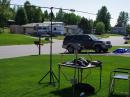 AL7B 10 Watts - Battery Power.  Antennas: BuddiPole at 10 feet and homebrew magnetic loop at 3 feet.  